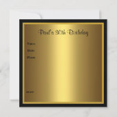 Invitation Hommes 30e anniversaire de fête Black G (Dos)