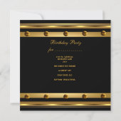 Invitation Hommes 30e anniversaire de fête Gold Black Exotic (Dos)