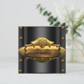 Invitation Hommes 30e fête d'anniversaire Gold Black Mans 3 (Debout devant)