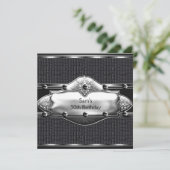 Invitation Hommes 30e fête d'anniversaire Mans en cuir d'arge (Debout devant)