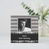 Invitation Hommes 30e fête d'anniversaire Métal Mans noirs (Debout devant)