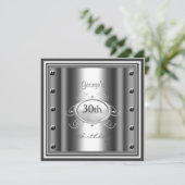 Invitation Hommes 30ème Chrome fête d'anniversaire Chrome (Debout devant)