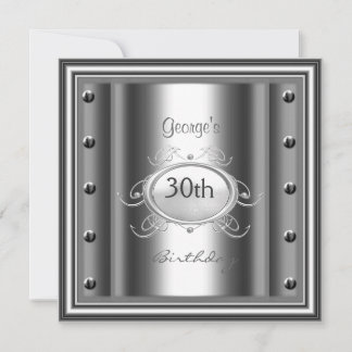 Invitation Hommes 30ème Chrome fête d'anniversaire Chrome