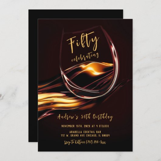 Invitation Hommes 50e anniversaire (Devant / Derrière)