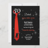 Invitation Hommes 50e anniversaire Fille en verre Martini (Dos)