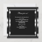 Invitation Hommes 50e fête d'anniversaire Black Silver (Dos)