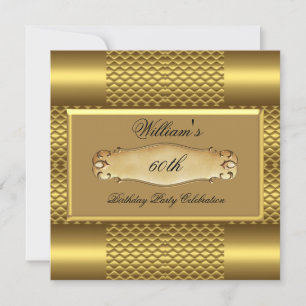 Invitation Hommes 60e Anniversaire Soirée Gold Metal Mans 2