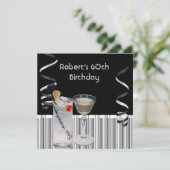 Invitation Hommes 60e fête d'anniversaire Black Silver Boisso (Debout devant)