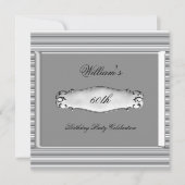 Invitation Hommes 60e fête d'anniversaire Silver Metal Mans (Devant)