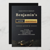 Invitation Hommes adultes 40e fête d'anniversaire (Devant / Derrière)