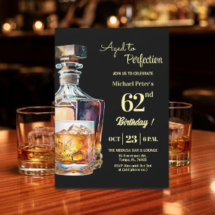 Invitation Hommes âgés à la perfection 62e anniversaire Whisk