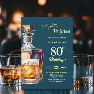 Invitation Hommes âgés à la perfection 80e anniversaire Whisk