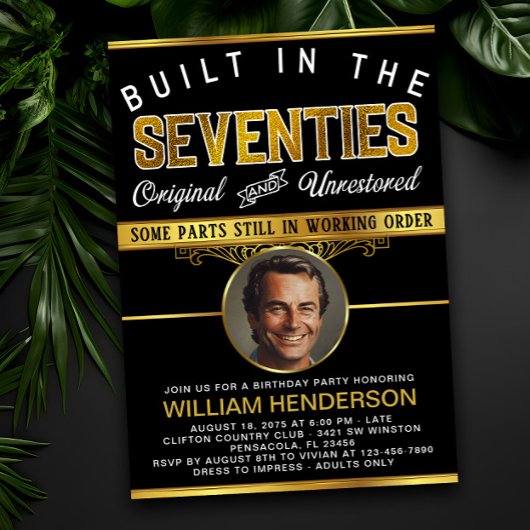 Invitation Hommes Anniversaire drôle Construit dans les année