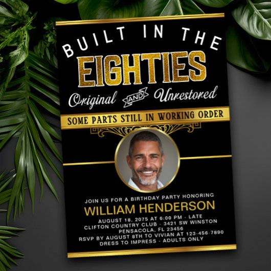 Invitation Hommes Anniversaire drôle Construit dans les année