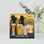 Invitation Hommes Anniversaire Soirée de bière garçons (Debout devant)