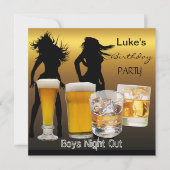 Invitation Hommes Anniversaire Soirée de bière garçons (Devant)