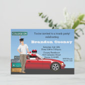 Invitation Hommes College Trunk Party Graduation Départ (Debout devant)