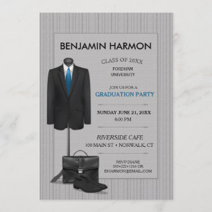 Invitation Hommes costume Pinstripe Masculine Business Gradua