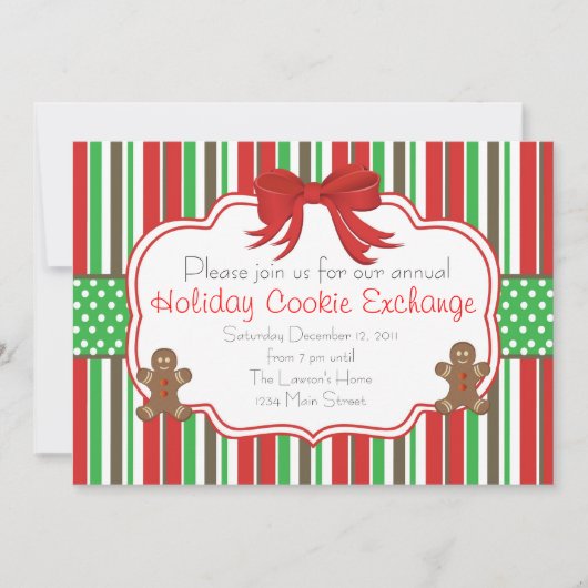 Invitation Hommes de pain de gingembre de l'échange de biscui (Devant)
