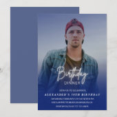 Invitation Hommes Diner Photo Marine bleu 38e anniversaire (Devant / Derrière)