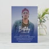 Invitation Hommes Diner Photo Marine bleu 41e anniversaire (Debout devant)