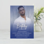 Invitation Hommes Diner Photo Marine bleu 52e anniversaire (Debout devant)