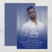 Invitation Hommes Diner Photo Marine bleu 52e anniversaire (Devant / Derrière)