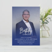 Invitation Hommes Diner Photo Marine bleu 69e anniversaire (Debout devant)
