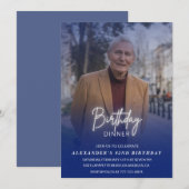 Invitation Hommes Diner Photo Marine bleu 82e anniversaire (Devant / Derrière)