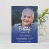 Invitation Hommes Diner Photo Marine bleu 96e anniversaire (Debout devant)