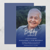 Invitation Hommes Diner Photo Marine bleu 99e anniversaire (Devant / Derrière)