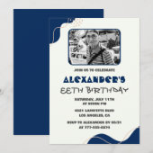 Invitation Hommes Marine White Picture 88e anniversaire invit (Devant / Derrière)