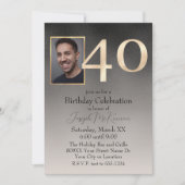 Invitation Hommes Noir et Beige 40e anniversaire (Devant)