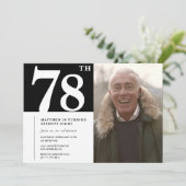 Invitation Hommes noir et blanc 78e anniversaire (Debout devant)