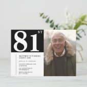 Invitation Hommes noir et blanc 81e anniversaire (Debout devant)