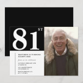 Invitation Hommes noir et blanc 81e anniversaire (Devant / Derrière)