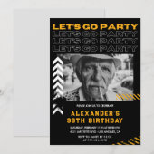 Invitation Hommes noirs Allons fêter le 99e anniversaire (Devant / Derrière)