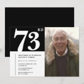 Invitation Hommes noirs et blancs 73e anniversaire (Devant / Derrière)