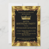 Invitation Hommes Photo 60e fête d'anniversaire King Crown Go (Devant)