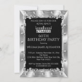 Invitation Hommes Photo 60e fête d'anniversaire King Silver C (Devant)