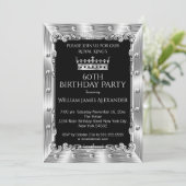 Invitation Hommes Photo 60e fête d'anniversaire King Silver C (Debout devant)