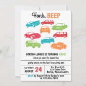 Invitation Honer Beep Automobile/Voitures Fête d'anniversaire (Devant)