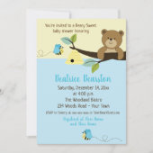 Invitation Honey Bear et Boy Bumble Bee Baby shower Invitatio (Devant)