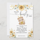 Invitation Honey Bear Nous pouvons Bearly Wait Baby shower (Devant)