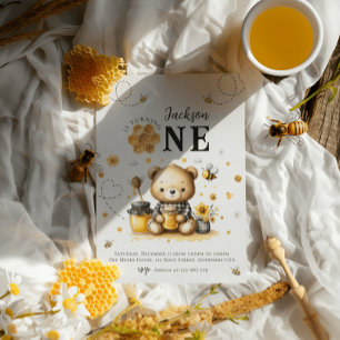 Invitation Honey Bee 1er anniversaire Ours fête d'anniversair