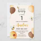 Invitation Honey Bee 1ère fête d'anniversaire (Devant)