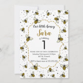 Invitation Honey Bee 1ère fête d'anniversaire (Devant)