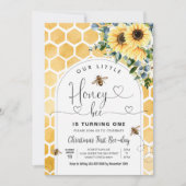 Invitation Honey Bee 1ère fête des abeilles Anniversaire (Devant)