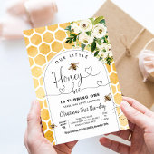 Invitation Honey Bee 1ère fête des abeilles Anniversaire