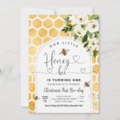Invitation Honey Bee 1ère fête des abeilles Anniversaire (Devant)